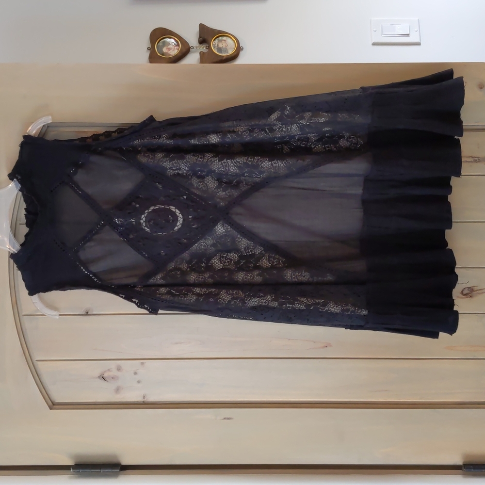 Free People sleeveless dress in Black lace